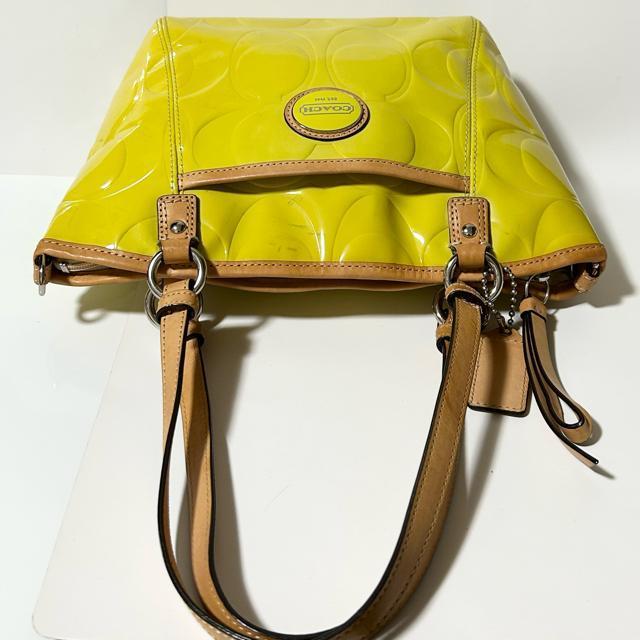 COACH コーチ シグネチャー 2WAY ショルダーバッグ F20096 パテント レザー イエロー < ブランド COACH コーチ シグネチャー 2WAY ショルダーバッグ F20096 パテント レザー イエロー < ブランドの