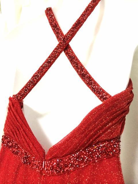 赤ホルタービーズラメ美ロングドレスBicici高級インポート < 女性ファッション 赤ホルタービーズラメ美ロングドレスBicici高級インポート < 女性ファッションの
