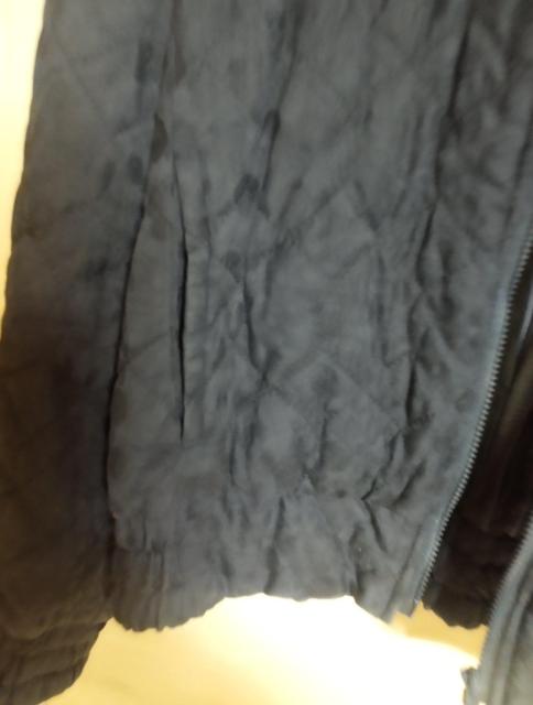 マーベルアッシュ 紺 綿キルティング 綿入り襟付きジャケット ブルゾン 日本製 < 女性ファッション  マーベルアッシュ 紺 綿キルティング 綿入り襟付きジャケット ブルゾン 日本製 < 女性ファッションの