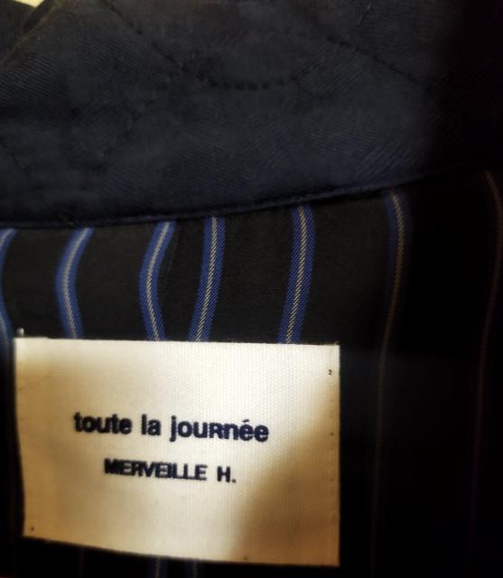 マーベルアッシュ 紺 綿キルティング 綿入り襟付きジャケット ブルゾン 日本製 < 女性ファッション  マーベルアッシュ 紺 綿キルティング 綿入り襟付きジャケット ブルゾン 日本製 < 女性ファッションの