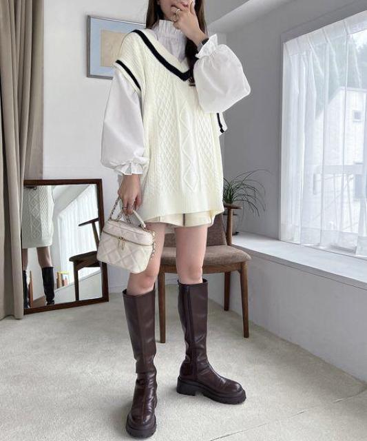 Heather ラインニットVEST < ブランド  Heather ラインニットVEST < ブランドの