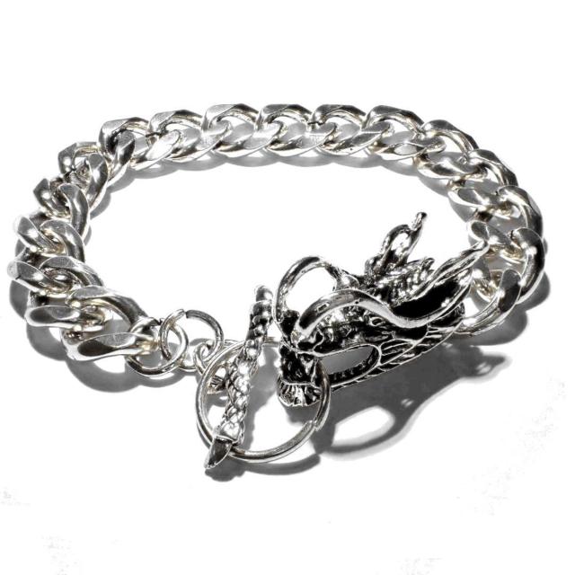 ドラゴン 竜 龍 喜平 ブレスレット アクセサリー 銀色 シルバー色 メンズ < 男性アクセサリー/時計  ドラゴン 竜 龍 喜平 ブレスレット アクセサリー 銀色 シルバー色 メンズ  < 男性アクセサリー/時計の