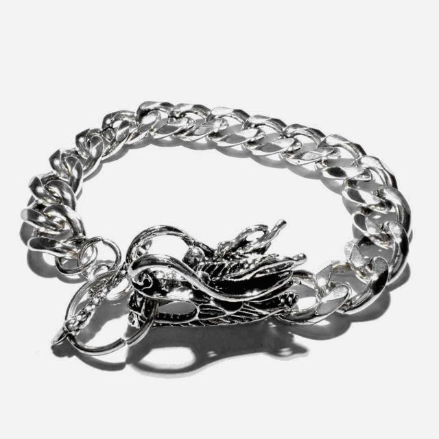ドラゴン 竜 龍 喜平 ブレスレット アクセサリー 銀色 シルバー色 メンズ < 男性アクセサリー/時計  ドラゴン 竜 龍 喜平 ブレスレット アクセサリー 銀色 シルバー色 メンズ < 男性アクセサリー/時計の