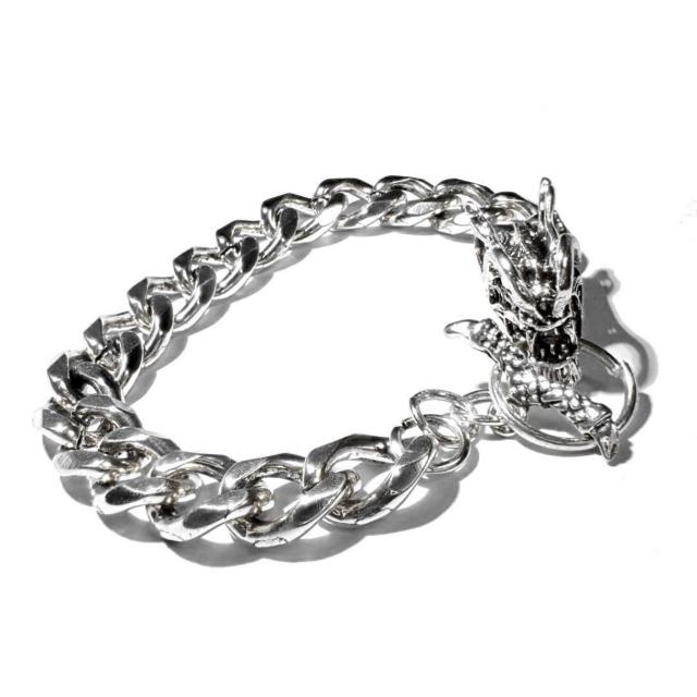 ドラゴン 竜 龍 喜平 ブレスレット アクセサリー 銀色 シルバー色 メンズ < 男性アクセサリー/時計  ドラゴン 竜 龍 喜平 ブレスレット アクセサリー 銀色 シルバー色 メンズ < 男性アクセサリー/時計の