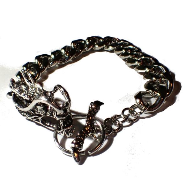 ドラゴン 竜 龍 喜平 ブレスレット アクセサリー 銀色 シルバー色 メンズ < 男性アクセサリー/時計  ドラゴン 竜 龍 喜平 ブレスレット アクセサリー 銀色 シルバー色 メンズ < 男性アクセサリー/時計の