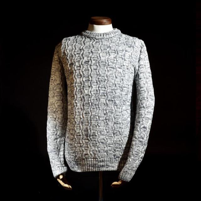◆在庫処分 クルーネック ケーブル編みニットセーター L相当◆灰XL h02 < 男性ファッション  ◆在庫処分 クルーネック ケーブル編みニットセーター L相当◆灰XL h02 < 男性ファッションの
