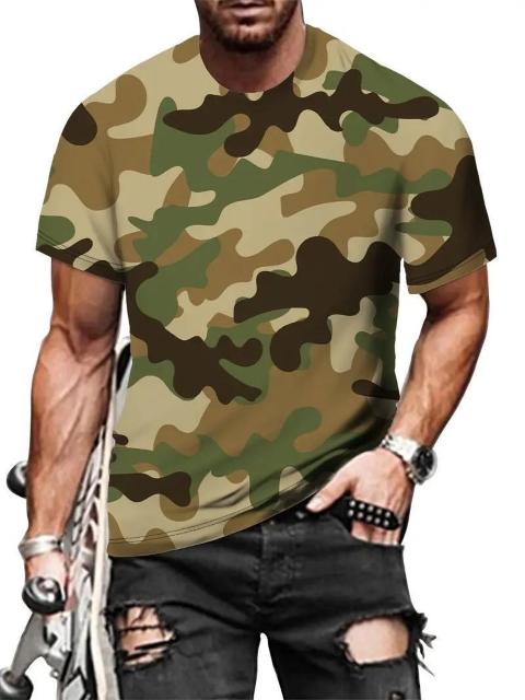 爆ヤス価格990円★迷彩プリント、メンズグラフィックTシャツ USAサイズM(日本サイズXL相当)赤 < 男性ファッション  爆ヤス価格990円★迷彩プリント、メンズグラフィックTシャツ USAサイズM(日本サイズXL相当)赤 < 男性ファッションの