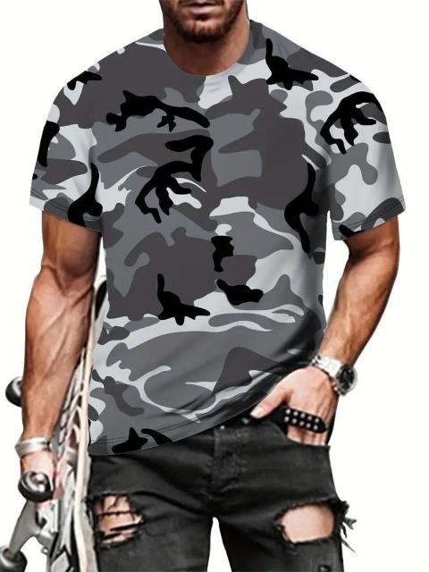 爆ヤス価格990円★迷彩プリント、メンズグラフィックTシャツ USAサイズM(日本サイズXL相当)赤 < 男性ファッション  爆ヤス価格990円★迷彩プリント、メンズグラフィックTシャツ USAサイズM(日本サイズXL相当)赤 < 男性ファッションの