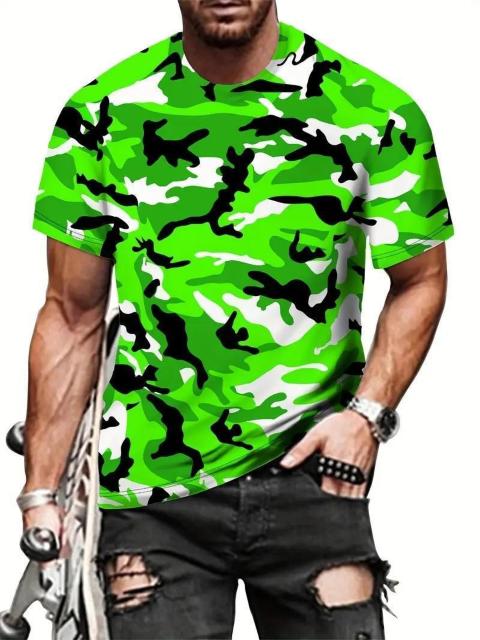 爆ヤス価格990円★迷彩プリント、メンズグラフィックTシャツ USAサイズM(日本サイズXL相当)赤 < 男性ファッション  爆ヤス価格990円★迷彩プリント、メンズグラフィックTシャツ USAサイズM(日本サイズXL相当)赤 < 男性ファッションの