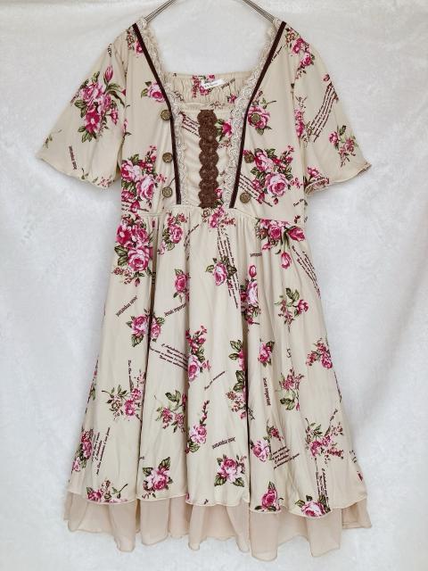 axes femme アクシーズ 薔薇柄 花柄 半袖 ワンピース M クラシカル N2m < ブランド  axes femme アクシーズ 薔薇柄 花柄 半袖 ワンピース M クラシカル N2m  < ブランドの