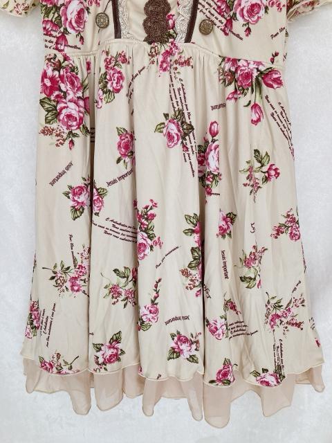 axes femme アクシーズ 薔薇柄 花柄 半袖 ワンピース M クラシカル N2m < ブランド  axes femme アクシーズ 薔薇柄 花柄 半袖 ワンピース M クラシカル N2m < ブランドの