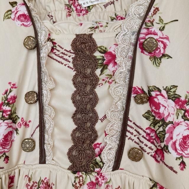 axes femme アクシーズ 薔薇柄 花柄 半袖 ワンピース M クラシカル N2m < ブランド  axes femme アクシーズ 薔薇柄 花柄 半袖 ワンピース M クラシカル N2m < ブランドの