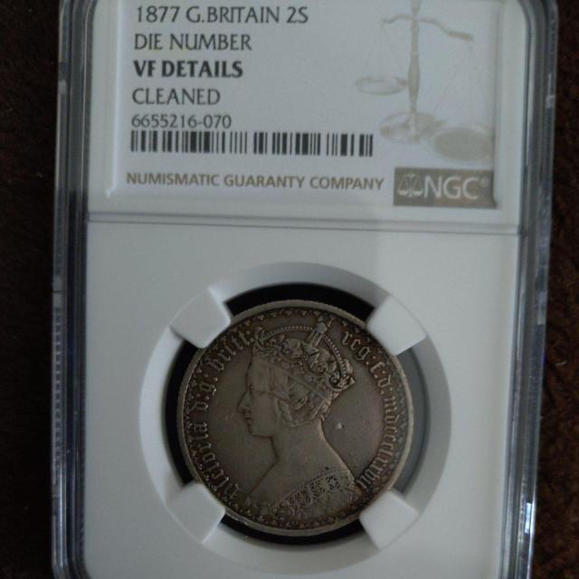 ☆1877年 ゴシック・フローリン銀貨 ビクトリア女王 【NGC鑑定品】 < ホビー  ☆1877年 ゴシック・フローリン銀貨 ビクトリア女王 【NGC鑑定品】 < ホビーの