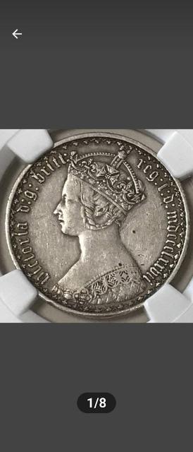 ☆1877年 ゴシック・フローリン銀貨 ビクトリア女王 【NGC鑑定品】 < ホビー  ☆1877年 ゴシック・フローリン銀貨 ビクトリア女王 【NGC鑑定品】 < ホビーの
