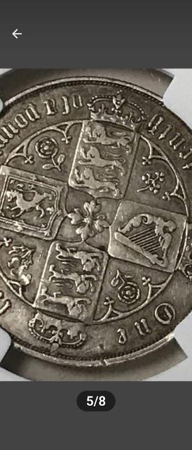 ☆1877年 ゴシック・フローリン銀貨 ビクトリア女王 【NGC鑑定品】 < ホビー  ☆1877年 ゴシック・フローリン銀貨 ビクトリア女王 【NGC鑑定品】 < ホビーの