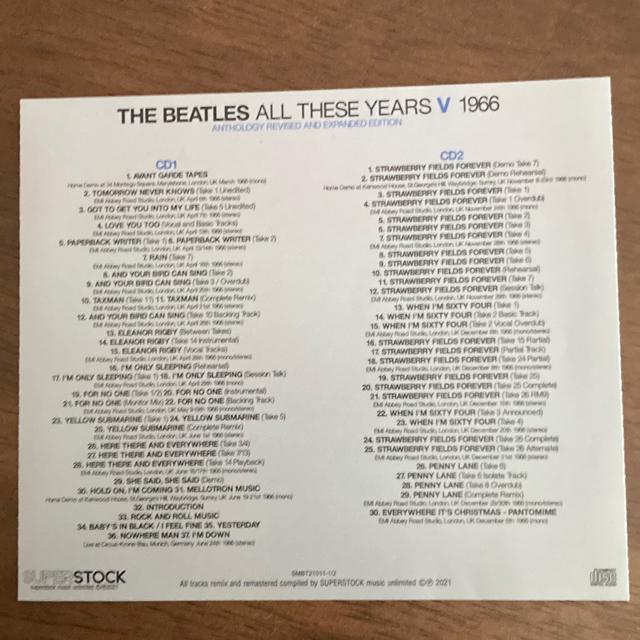 輸入盤 2枚組 THE BEATLES / ALL THESE YEARS 1966 ANTHOLOGY ビートルズ < タレントグッズ  輸入盤 2枚組 THE BEATLES / ALL THESE YEARS 1966 ANTHOLOGY ビートルズ < タレントグッズの