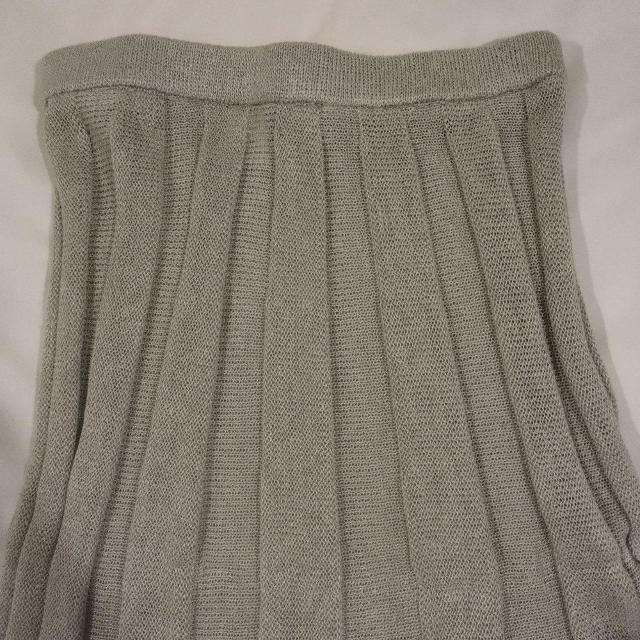 グレーグリーン レースニット プリーツスカート < 女性ファッション  グレーグリーン レースニット プリーツスカート < 女性ファッションの