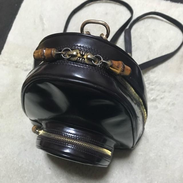 正規品 オールドグッチ バンブー パテントレザー バックパック リュック 三角形 ブラウン < ブランド 正規品 オールドグッチ バンブー パテントレザー バックパック リュック 三角形 ブラウン < ブランドの