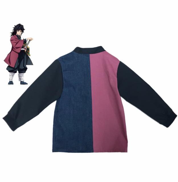 hハンドメイド子供服〓鬼滅の刃イメージ冨岡義勇風100長袖シャツ < キッズ/ベビー hハンドメイド子供服〓鬼滅の刃イメージ冨岡義勇風100長袖シャツ < キッズ/ベビーの