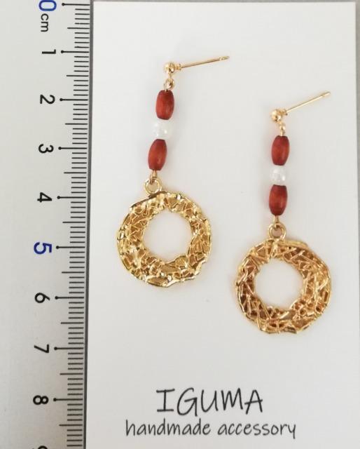 ハンドメイドピアス ゴールドフープ < 女性ファッション  ハンドメイドピアス ゴールドフープ < 女性ファッションの