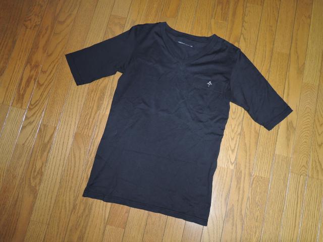 BACKBONE THE CLASSIC バックボーン V字 5分丈Tシャツ 黒 カットソー ポケットTシャツ アイコンロゴ刺繍 < ブランド  BACKBONE THE CLASSIC バックボーン V字 5分丈Tシャツ 黒 カットソー ポケットTシャツ アイコンロゴ刺繍 < ブランドの