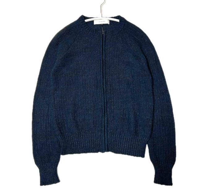 美品 ルシェルブルー ジップアップ ニット ジャケット 38 < ブランド  美品 ルシェルブルー ジップアップ ニット ジャケット 38 < ブランドの