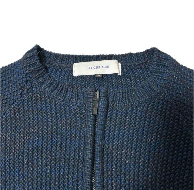 美品 ルシェルブルー ジップアップ ニット ジャケット 38 < ブランド  美品 ルシェルブルー ジップアップ ニット ジャケット 38 < ブランドの