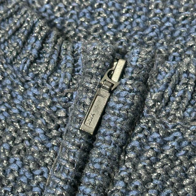 美品 ルシェルブルー ジップアップ ニット ジャケット 38 < ブランド  美品 ルシェルブルー ジップアップ ニット ジャケット 38 < ブランドの
