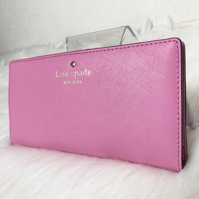 【未使用品】ケイトスペード 二つ折り財布 長財布 サフィアーノレザー ピンク < ブランド 【未使用品】ケイトスペード 二つ折り財布 長財布 サフィアーノレザー ピンク < ブランドの
