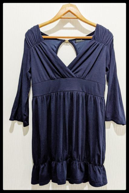 ★FJER★フジュール★ひざ丈ワンピース★ワンピース★七分丈★Tシャツ★Mサイズ★紺色★まとめ買い歓迎★ < 女性ファッション  ★FJER★フジュール★ひざ丈ワンピース★ワンピース★七分丈★Tシャツ★Mサイズ★紺色★まとめ買い歓迎★ < 女性ファッションの