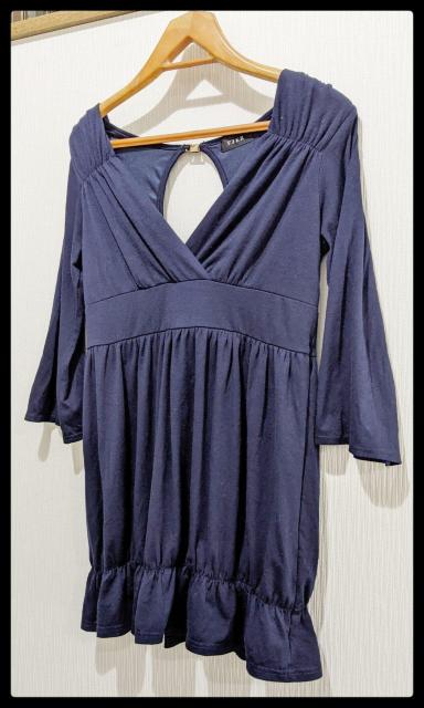 ★FJER★フジュール★ひざ丈ワンピース★ワンピース★七分丈★Tシャツ★Mサイズ★紺色★まとめ買い歓迎★ < 女性ファッション  ★FJER★フジュール★ひざ丈ワンピース★ワンピース★七分丈★Tシャツ★Mサイズ★紺色★まとめ買い歓迎★ < 女性ファッションの