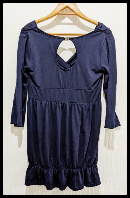 ★FJER★フジュール★ひざ丈ワンピース★ワンピース★七分丈★Tシャツ★Mサイズ★紺色★まとめ買い歓迎★ < 女性ファッション  ★FJER★フジュール★ひざ丈ワンピース★ワンピース★七分丈★Tシャツ★Mサイズ★紺色★まとめ買い歓迎★ < 女性ファッションの