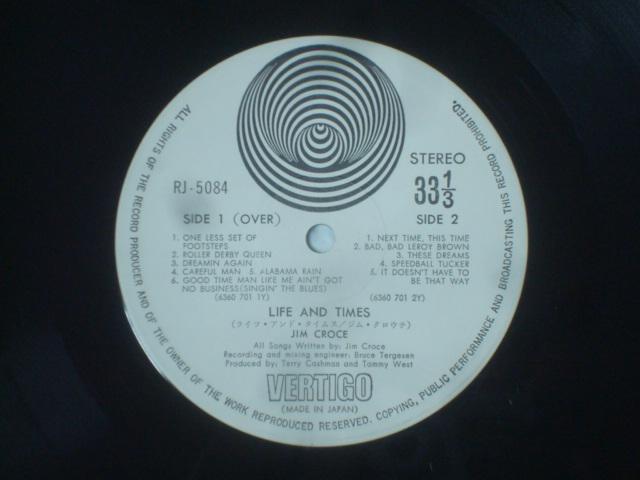 ライフ・アンド・タイムス(LIFE AND TIMES) / ジム・クロウチ(JIM CROCE) 帯付LP < CD/DVD/ビデオ  ライフ・アンド・タイムス(LIFE AND TIMES) / ジム・クロウチ(JIM CROCE) 帯付LP < CD/DVD/ビデオの