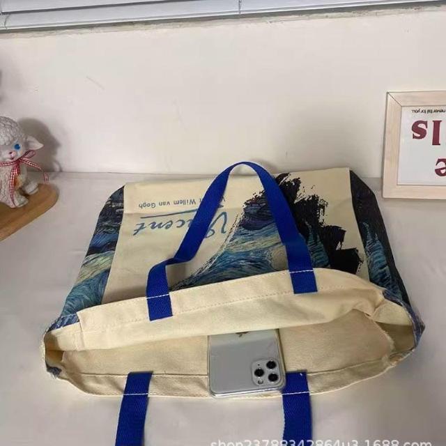 バッグ 鞄 ゴッホ 星月夜 キャンバス トートバッグ 芸術 プリント 男女兼用 < 女性ファッション  バッグ 鞄 ゴッホ 星月夜 キャンバス トートバッグ 芸術 プリント 男女兼用 < 女性ファッションの