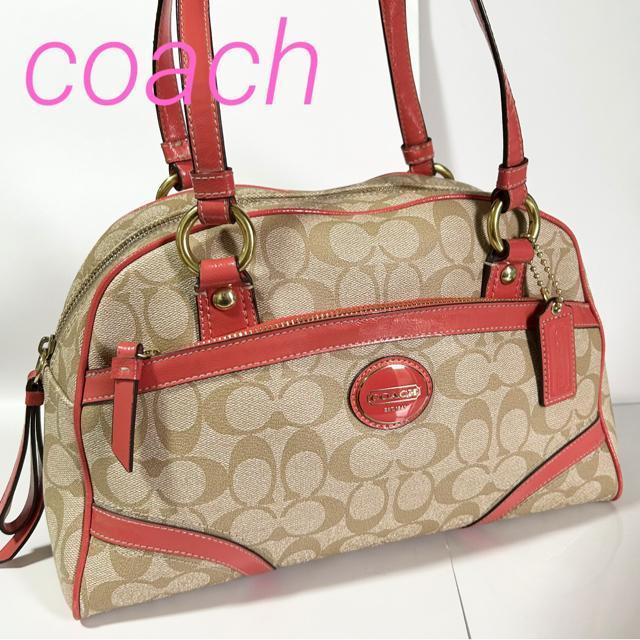 美品 COACH コーチ ショルダーバッグ シグネチャー PVC パテントレザー < ブランド 美品 COACH コーチ ショルダーバッグ シグネチャー PVC パテントレザー < ブランドの