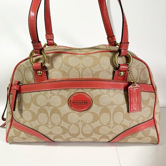 美品 COACH コーチ ショルダーバッグ シグネチャー PVC パテントレザー < ブランド 美品 COACH コーチ ショルダーバッグ シグネチャー PVC パテントレザー < ブランドの