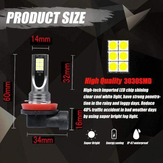 H8/H11/H16pLEDou6000PrQg 邢1400lm LED3030LEDCg 