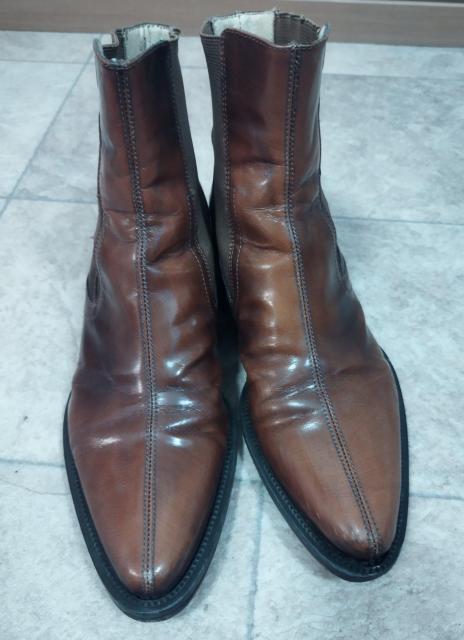 本革 茶 ブラウン イタリア製アルチザン ショートブーツ ポインテッド サイドゴア 24.5cm チェルシーブーツ  60年代  < 女性ファッション  本革 茶 ブラウン イタリア製アルチザン ショートブーツ ポインテッド サイドゴア 24.5cm チェルシーブーツ  60年代   < 女性ファッションの