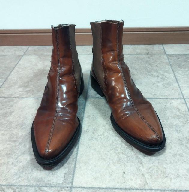 本革 茶 ブラウン イタリア製アルチザン ショートブーツ ポインテッド サイドゴア 24.5cm チェルシーブーツ  60年代  < 女性ファッション  本革 茶 ブラウン イタリア製アルチザン ショートブーツ ポインテッド サイドゴア 24.5cm チェルシーブーツ  60年代  < 女性ファッションの