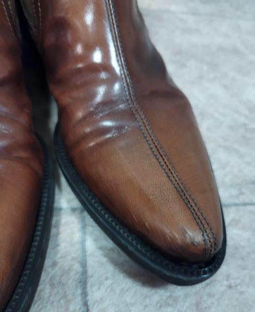 本革 茶 ブラウン イタリア製アルチザン ショートブーツ ポインテッド サイドゴア 24.5cm チェルシーブーツ  60年代  < 女性ファッション  本革 茶 ブラウン イタリア製アルチザン ショートブーツ ポインテッド サイドゴア 24.5cm チェルシーブーツ  60年代  < 女性ファッションの