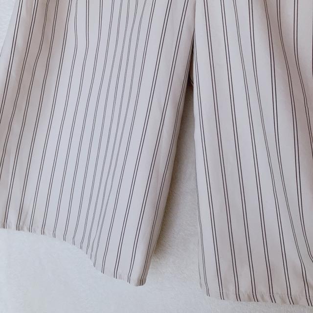 free nature ストライプ フレア カジュアル ガウチョパンツ M N2m < 女性ファッション free nature ストライプ フレア カジュアル ガウチョパンツ M N2m < 女性ファッションの