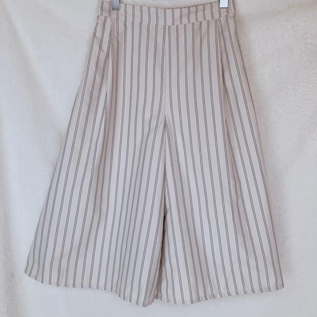 free nature ストライプ フレア カジュアル ガウチョパンツ M N2m < 女性ファッション free nature ストライプ フレア カジュアル ガウチョパンツ M N2m < 女性ファッションの