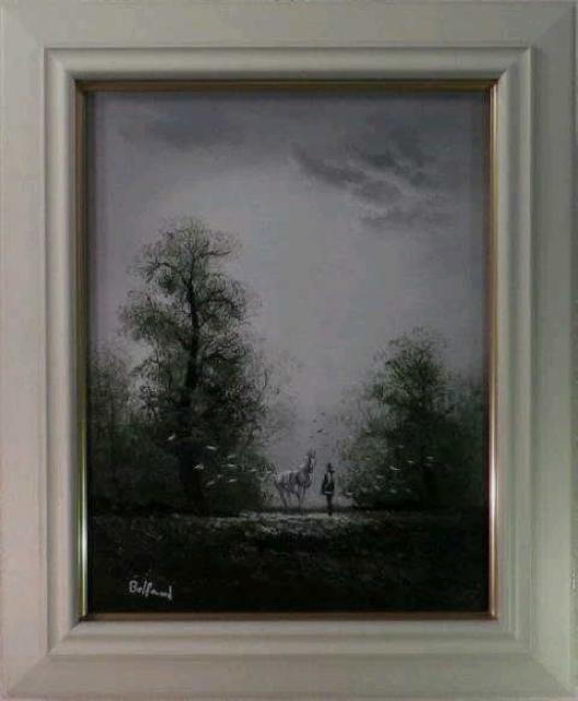 絵画 油彩 ベルファンド『人物と馬のいる風景』真作保証 原画 < ホビー  絵画 油彩 ベルファンド『人物と馬のいる風景』真作保証 原画  < ホビーの