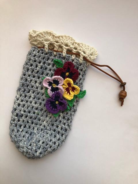 ハンドメイド ペットボトルカバー 500mL 600mL パンジー♪ < 女性ファッション  ハンドメイド ペットボトルカバー 500mL 600mL パンジー♪ < 女性ファッションの