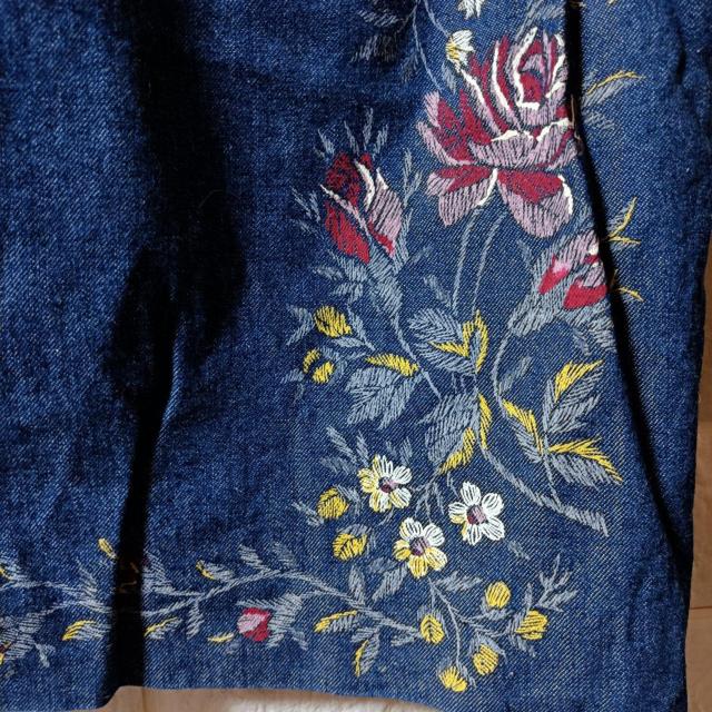 USED★フラワープリントデニムミニスカ/M < 女性ファッション  USED★フラワープリントデニムミニスカ/M < 女性ファッションの
