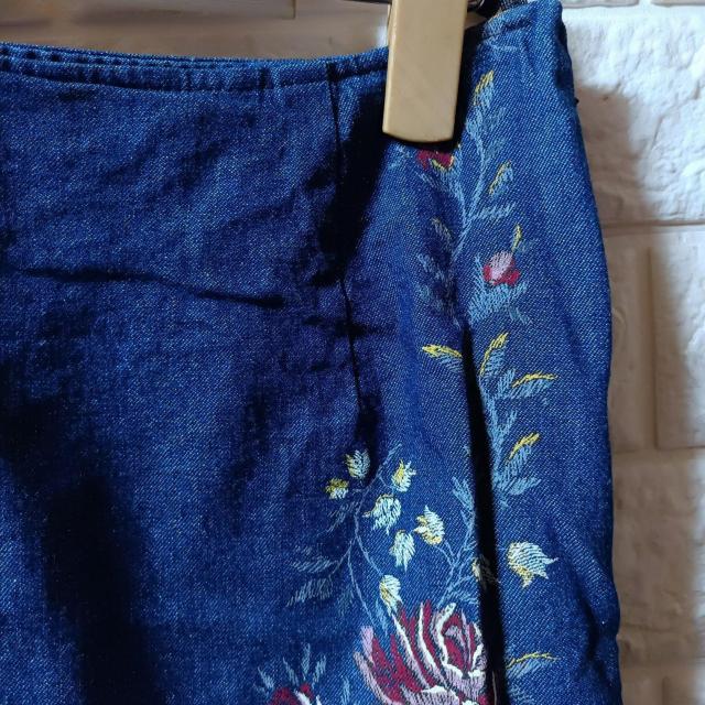 USED★フラワープリントデニムミニスカ/M < 女性ファッション  USED★フラワープリントデニムミニスカ/M < 女性ファッションの
