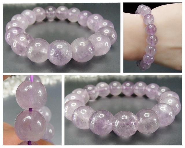 一点物ラベンダーアメジスト約12ミリ玉数珠ブレスレット < 女性アクセサリー/時計  一点物ラベンダーアメジスト約12ミリ玉数珠ブレスレット < 女性アクセサリー/時計の