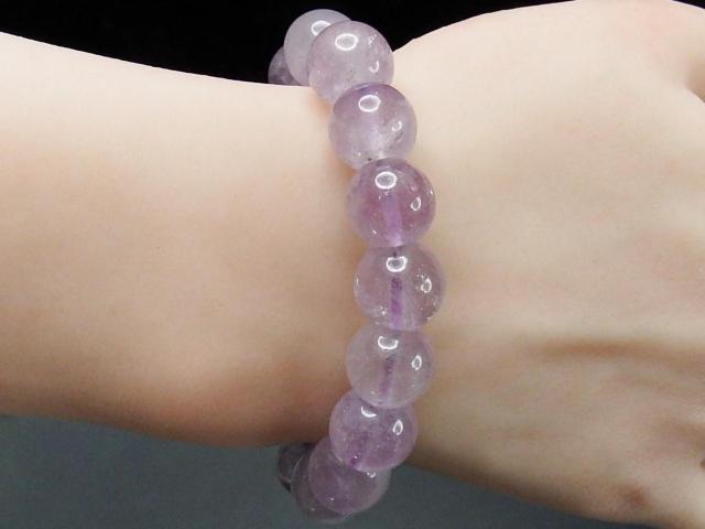一点物ラベンダーアメジスト約12ミリ玉数珠ブレスレット < 女性アクセサリー/時計  一点物ラベンダーアメジスト約12ミリ玉数珠ブレスレット < 女性アクセサリー/時計の