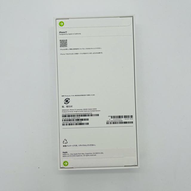 ���J�� iPhone 17 256 GB SIM�t���[ ���x���_�[ �{�� �� �Ɠd/AV�� 