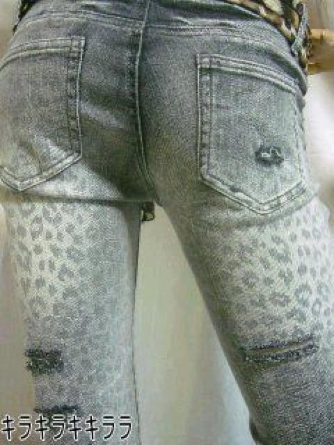 《New》ストールベルト付★レオパード柄*スキニーデニム<w64> < 女性ファッション  《New》ストールベルト付★レオパード柄*スキニーデニム<w64> < 女性ファッションの